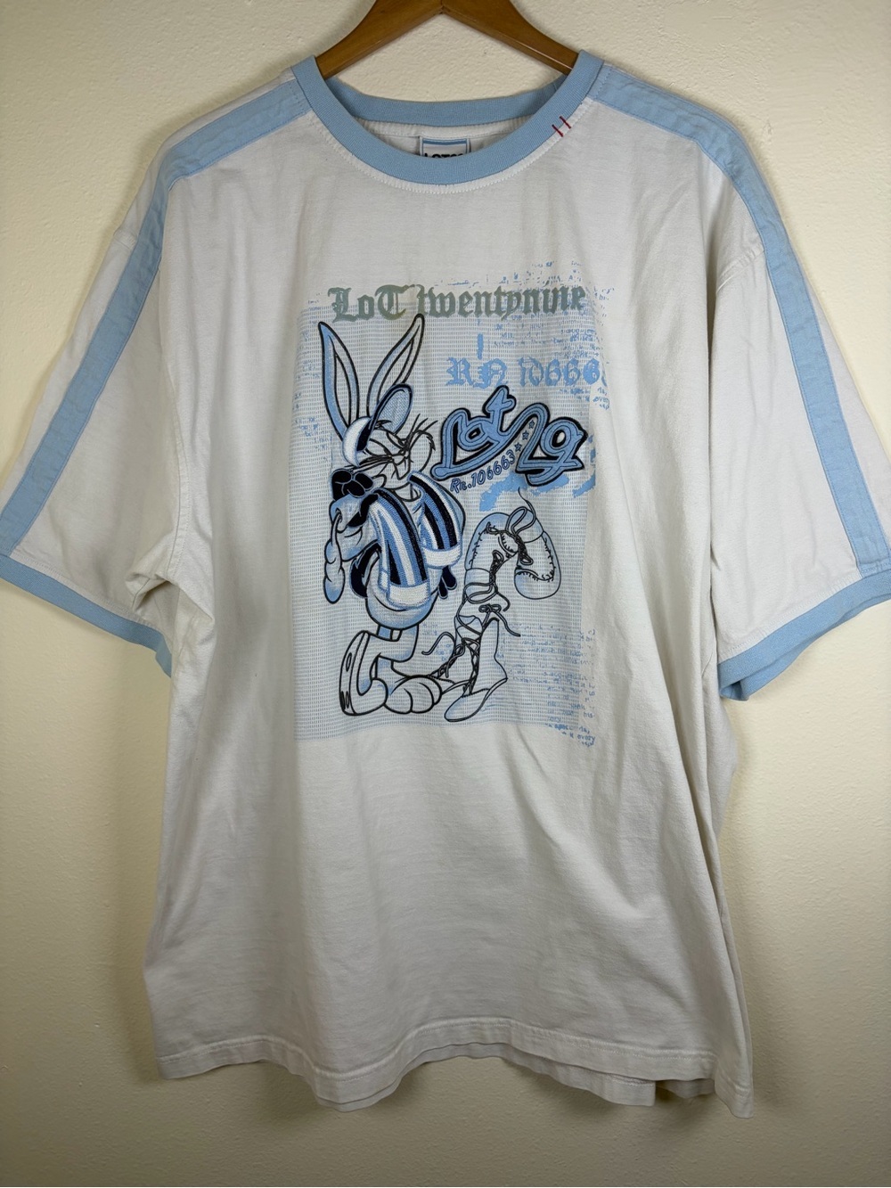VTG Y2K Lot 29 Bugs Bunny Embroidered Patch Shirt 3XL